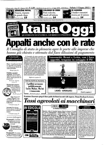 Italia oggi : quotidiano di economia finanza e politica